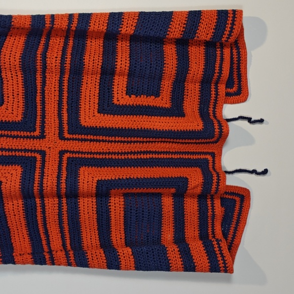 FRNCH NWT Cybille Sleeveless Crochet Jacket Vibrant Orange and Blue Knit Medium - Picture 12 of 16